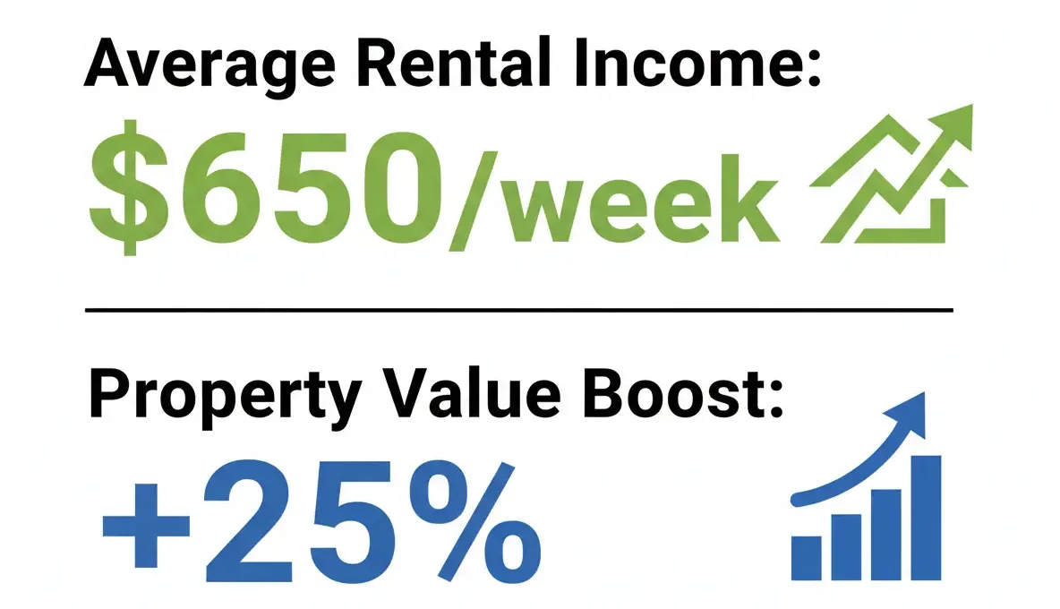 Graph showing rental yield and ROI trends for granny flats in Sydney NSW 2026