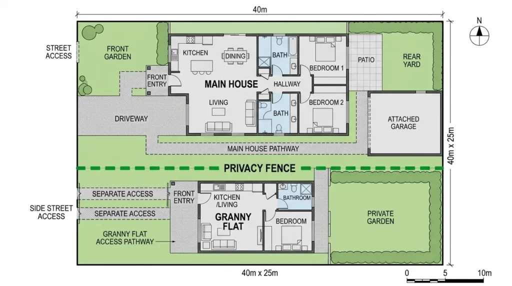 Secondary dwelling investment property Queensland site layout