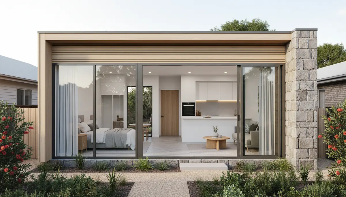 Energy-efficient small home design built under granny flat requirements QLD 2026 building codes