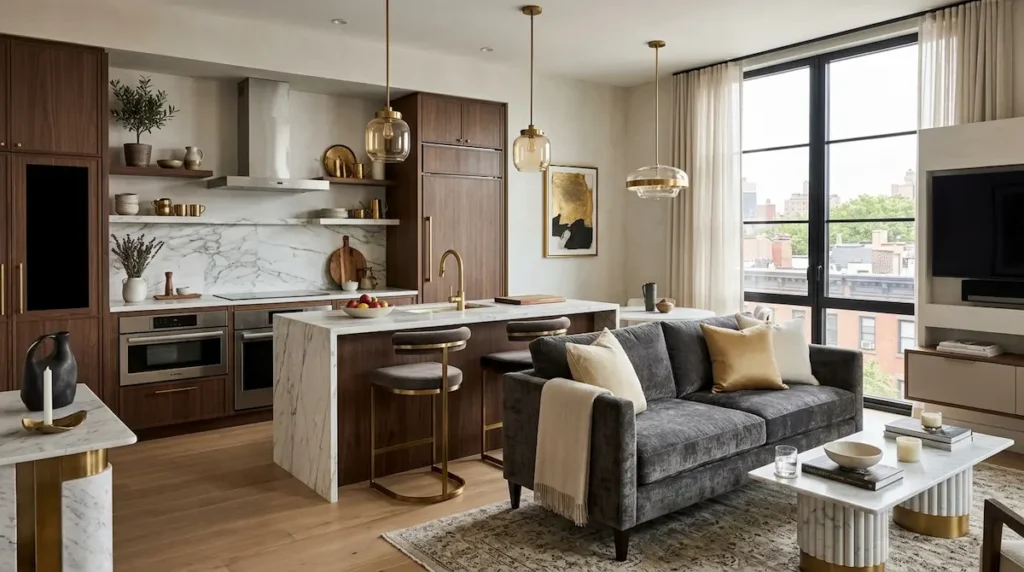 Luxury interior design of a small secondary dwelling showing high rental potential in 2026.
