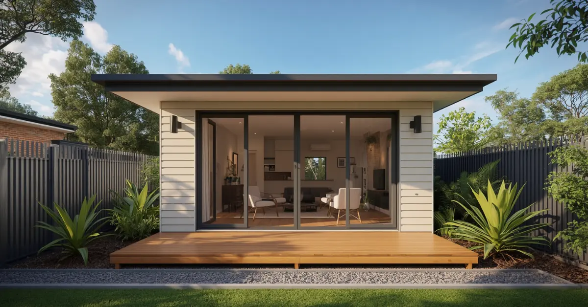 70sqm granny flat plans WA modern backyard design