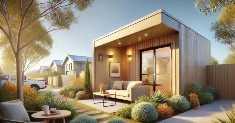 Modern backyard cottage setup for renting out granny flat Australia 2026