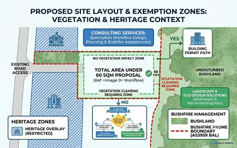 A residential site assessment drawing showing boundary lines and property overlays that increase approval costs.