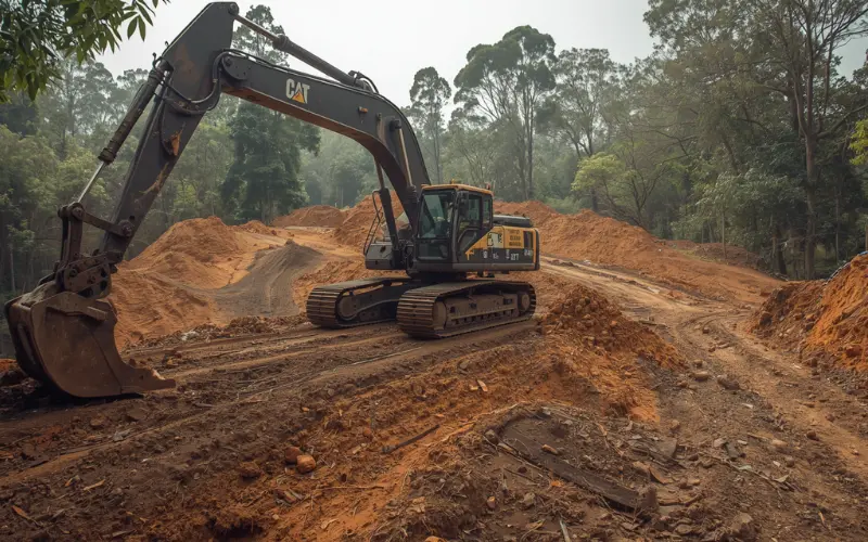 Backyard excavation and site preparation work for a residential block affected by slope and soil conditions.