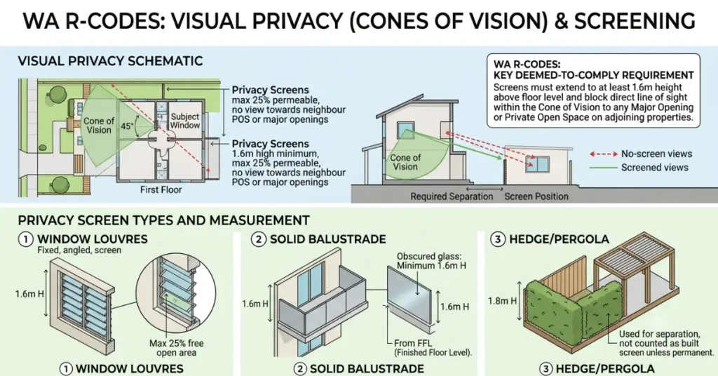 WA R-Codes cone of vision privacy screen