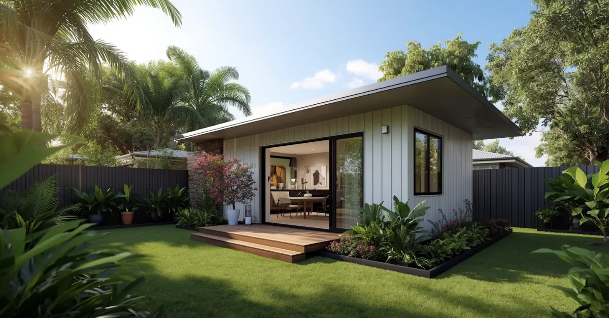 Modern granny flat cost Queensland 2026, Brisbane-style backyard