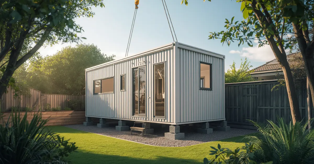 modular granny flats WA crane installation