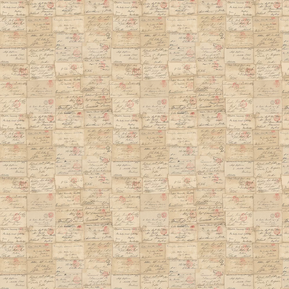 Love Letter wallpaper by Andrew Martin in Parchment colourway for granny flat bedroom feature wall