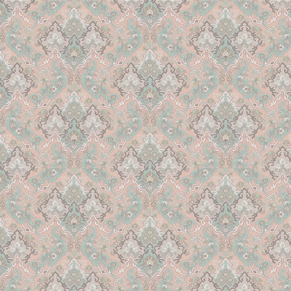 Pushkin wallpaper by Cole and Son in Pastel colourway for granny flat bedroom feature wall