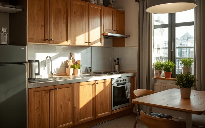 Granny flat kitchenette ideas for studio flat style compact kitchen
