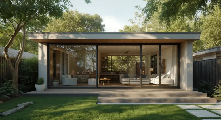 Well structured modern granny flat backyard