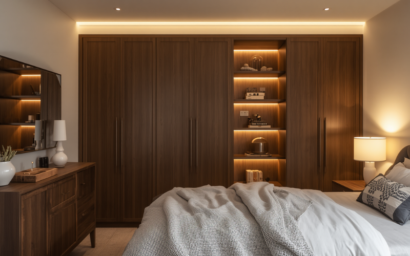 Full granny flat bedroom storage all solutions visible small room maximised layout