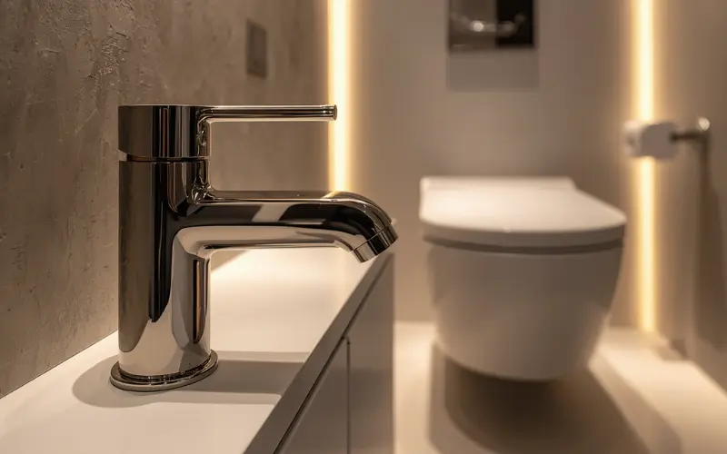 Back-to-wall toilet suite for granny flat bathroom clean lines easy to clean